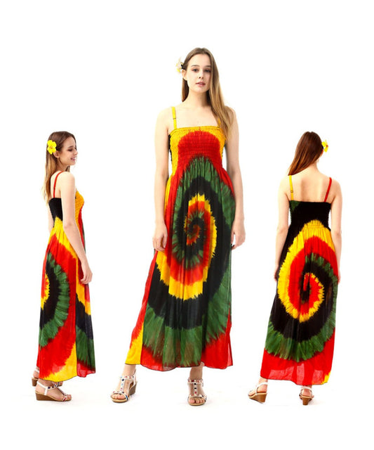 Rasta Tie Dye Long Dress