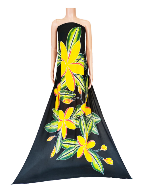 Plumeria Flower Pattern Hand Painting Sarong