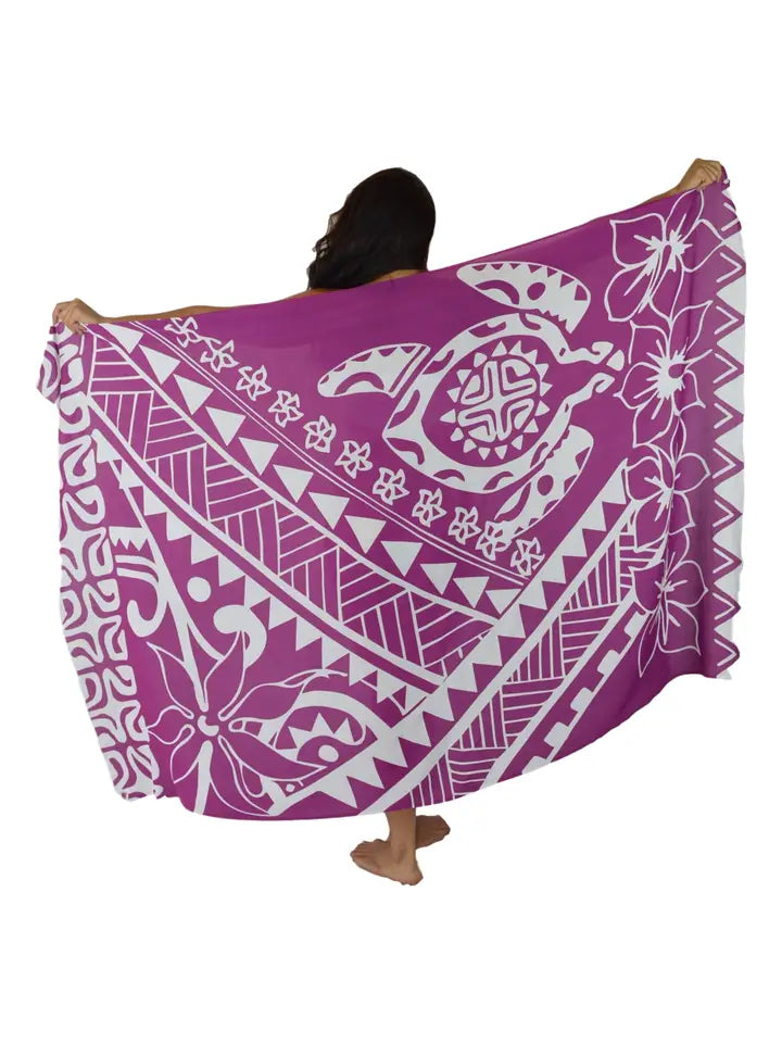 Hawaiian Turtle Sarong -Purple