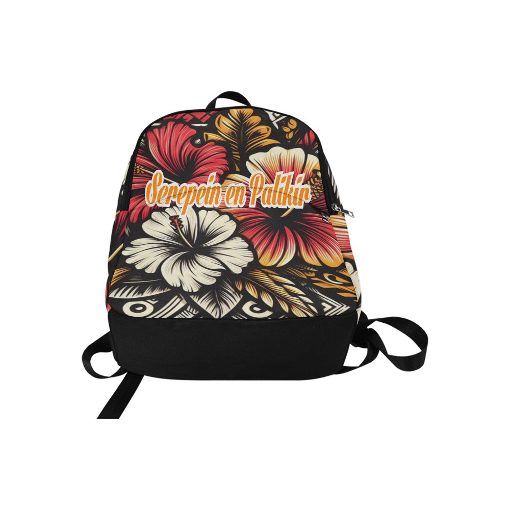 Orange, Yellow and white hibiscus Serepein en Palikir fabric Backpack