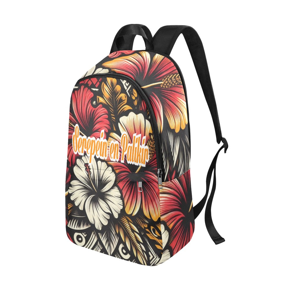 Orange, Yellow and white hibiscus Serepein en Palikir fabric Backpack