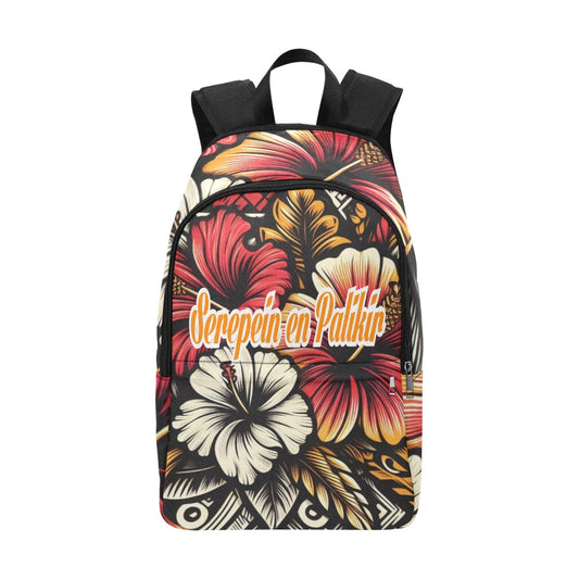 Orange, Yellow and white hibiscus Serepein en Palikir fabric Backpack